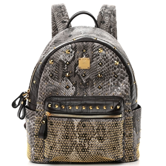 Authentic MCM Python Armor Studded Backpack Limited Edition & Rare - Picture 4 of 12
